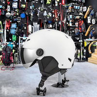Casque de ski personnalisé en ABS+EPS avec masque de ski intégré et protection d'oreille invisible universel en stock en Europe