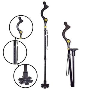 Suministros de terapia de rehabilitación de alta calidad Bastón para caminar Mango ergonómico Bastón plegable compensado de aleación de aluminio ligero 100kg - Product Image 6