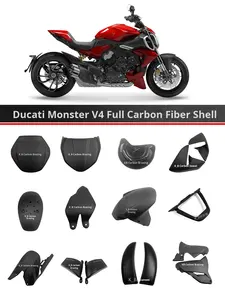 <span class=keywords><strong>Ducati</strong></span> <span class=keywords><strong>Diavel</strong></span> V4 Fibra de carbono Acabado brillante Negro Accesorios completos para vehículos Modificación Shell Carenado - Product Image 2