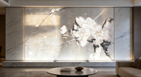 Marbre de haute qualité, motif flottant naturel et élégant, pierre décorative, fleur de poirier, neige, universel, cuisine, salle à manger, atelier, imperméable