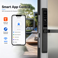 Serrure de porte intelligente WiFi Tuya APP étanche IP66 pour extérieur, avec empreinte digitale, pour portes en aluminium à profil étroit et portes en bois, avec caméra