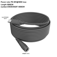 Câble mâle JILIAN 0.5/2/3/5/10M étanche pour ordinateur Starlink, en PVC/Nylon, charge rapide 5A PD 100W, port Type C DC 5.5x2.1mm