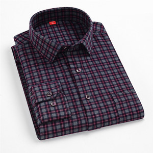 Camicia a Quadri 100% Cotone per <span class=keywords><strong>Uomo</strong></span>, Manica Lunga, Stile Business Casual, Tessuto Spesso - Product Image 2