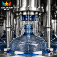 Équipement de production de bouteilles d'eau automatique de 5 gallons (18,9 L) - Machine de nettoyage, remplissage et bouchage de bouteilles