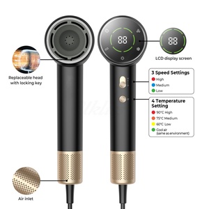 Sèche-cheveux sans fil puissant 1600W BLDC, à moteur sans balais, longue durée de vie, avec écran LCD numérique, haute vitesse, vent puissant, faible bruit - Product Image 3