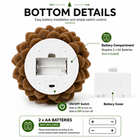 Bougie LED sans flamme en cire de paraffine sculptée en forme de pomme de pin - Décoration écologique pour la maison - Ornement de Noël