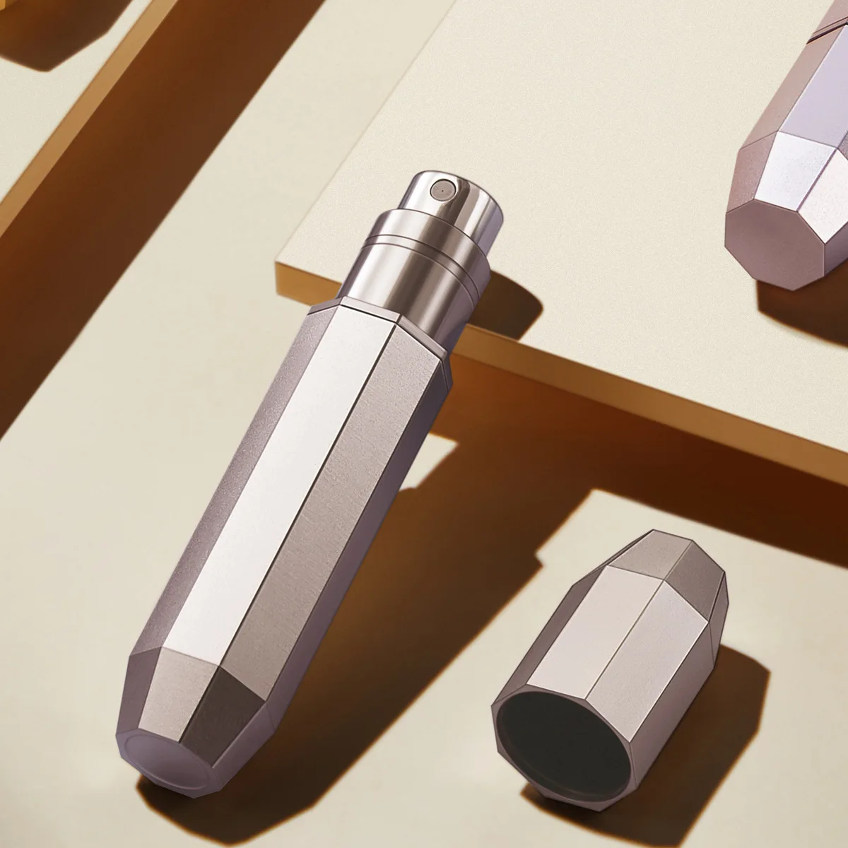 5ml-octagonal small gold bar-pink-aluminum+pctg