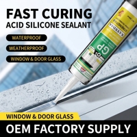 Scellant silicone acide à séchage rapide, adhésif silicone imperméable pour fenêtres, portes, verre, résistant aux intempéries, fourniture d'usine OEM