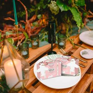 Paquete de 50 Cajas de Regalo de Boda con Temática de Viaje, Estilo Rosa, Cajas de Dulces con Forma de Maleta, Caja de Papel para Alimentos - Product Image 6