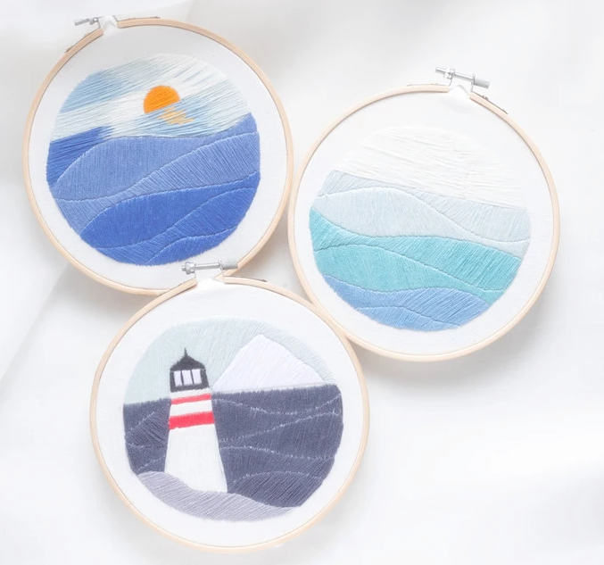 Вышивка Цветочная вышивка для начинающих Набор для вышивки крестиком обруч украшение для дома