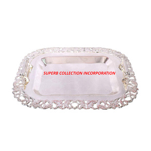 ถาดเสิร์ฟโรงแรมและร้านอาหารสุดหรูถาดตกแต่งทำด้วยมือด้วยเงินดีไซน์ใหม่ - Product Image 2