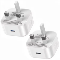 Adaptor Pengisi Daya Budi Charger USB-C UK Plug PD C 20W Pengisian Cepat Desain Ringan Proteksi Sirkuit Pendek - 2 Buah Pengisi Daya Ponsel