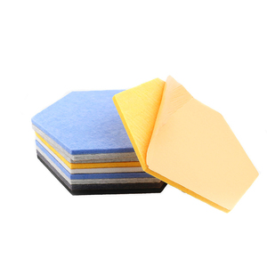 Diseño de suelo insonorizado personalizado para apartamentos de hotel modernos-Paneles insonorizados hexagonales de poliéster absorbentes de sonido 100% - Product Image 5