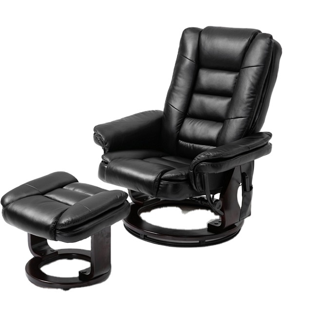 Wholesale Swivel High Back Style PU Leather Reclining Sofa Chair With Ottoman
