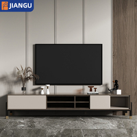Meuble TV moderne extensible, design de meuble TV en bois, ensemble table basse et meuble TV