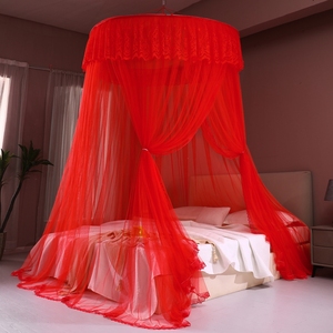 Dosel de Cama Redondo Azul Claro Estilo Americano con Bordado de Princesa y Mosquitero con Bordado Elegante - Product Image 3
