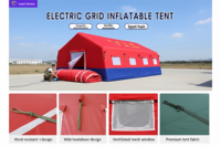 Tente d'urgence gonflable en PVC de haute qualité, grande taille, double couche, imperméable 3000 mm, pour secours médical et incendie, automatique et rapide