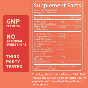 Oferta Especial: Super Focus Drink Mix, Bebida Nootrópica para la Concentración con Magnesio, Melena de León y Rhodiola, Sin Azúcar - Product Image 3