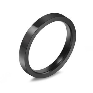 Minimalist <b>Couple</b> <b>Rings</b> Gold Black Stainless Steel Polished Unisex Fashion Jewelry Gift SA474 - Product Image 5