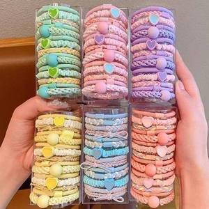 Donne coloratissime fasce elastiche intrecciate <span class=keywords><strong>con</strong></span> perline e cuori adorabili accessori per acconciature ed eventi quotidiani - Product Image 1