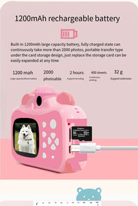 Cámara de Impresión Instantánea HD CMOS de 1080p para Niños, Juguetes Recargables, Papel Fotográfico Térmico a Color de 2,4 Pulgadas, Mini Impresora Digital para Niños - Product Image 3