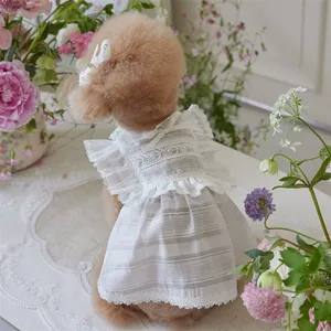 Roupas de Algodão para Cães e Gatos Primavera Verão, Saia de Renda, Vestido de Princesa para <span class=keywords><strong>Maltese</strong></span>, Chihuahua e Cães Pequenos, Atacado - Product Image 6