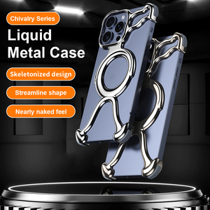 جراب هاتف زاوية من سبائك الألومنيوم لهواتف آيفون 16 15 14 13 برو ماكس، غطاء حماية بدون إطار بملمس المعدن الأصلي للهاتف المحمول وملحقاته - Product Image 2