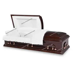 8815 made in China funeral supplies wholesale cheap Exquisite carved pattern American Style wooden caskets coffins poplar wood