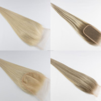 Cabello Europeo Rubio Ceniza Helada y Marrón Miel, Cabello Humano Virgen Crudo con Cutícula Alineada, Cierre de Encaje Suizo HD 5x5 6x6 2x6