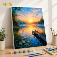 Ladescape Kit de Peinture par Numéros DIY 30x40cm avec Cadre en Bois, Ensemble Cadeau Toile Artistique Paintboy
