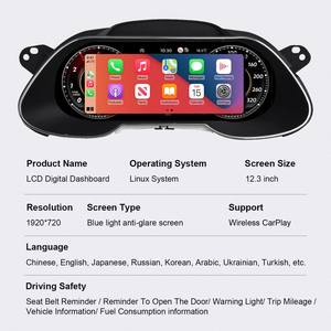 Pantalla Digital para el Tablero de Instrumentos A4L <span class=keywords><strong>A4</strong></span> S4 RS4, Velocímetro Inalámbrico con Apple CarPlay para <span class=keywords><strong>Audi</strong></span> A4L <span class=keywords><strong>A4</strong></span> S4 RS4 2008-2016 - Product Image 6