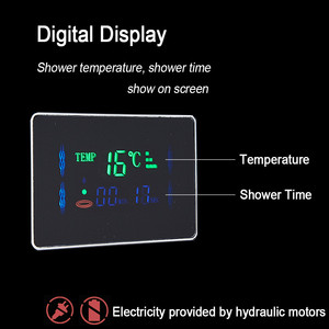 Panneau de <span class=keywords><strong>douche</strong></span> mural en acier inoxydable noir avec cascade, colonne de <span class=keywords><strong>douche</strong></span> avec jets, panneaux de <span class=keywords><strong>douche</strong></span> LED, Panel De Ducha - Product Image 6