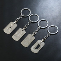 Porte-clés en acier inoxydable, breloque à lettres A-Z, forme personnalisée pour bricolage, accessoires de clés de voiture