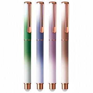 Stylo bille de luxe en acier inoxydable effaçable à pointe de 0,5 mm, dégradé, pour étudiants, encre thermique bleue et noire, haute esthétique, vente en gros - Product Image 2