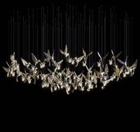 Lustre Firelux personnalisé haut de gamme pour villa de luxe, escalier, salon, hôtel, motif branche d'arbre lumineuse