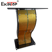 Ekintop Otros Muebles Escolares, Atril para Tutor, Púlpito de Iglesia de Vidrio, Púlpito Dorado, Púlpito Moderno de Iglesia, Púlpito de Vidrio, Atril de Vidrio