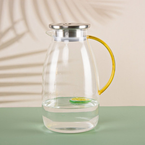 <b>Tea</b> & Fruit <b>Infusion</b> Pitcher Large Capacity Glass Jug With Lid And Handle For Cold Drinks Summer Use - Product Image 2