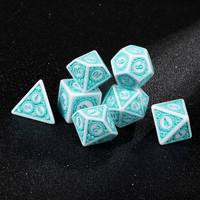Dés polyédriques en acrylique durable, lot complet de 7 pièces, dés géométriques, numéros personnalisés imprimés pour jeux de table, stock en gros pour magasins