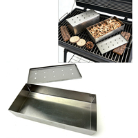 Boîte à fumée pour barbecue en acier inoxydable, boîte à copeaux de bois pour fumer, pour barbecue en plein air