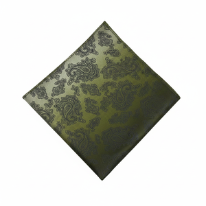 ผ้าคอพิมพ์ลาย Paisley สีเขียวสีกากี - Product Image 2