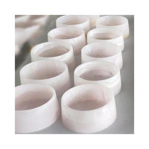 SH STONE Logo khusus mangkuk makan hewan peliharaan batu alam marmer anti-selip grosir makanan kucing anjing piring dekoratif dipoles berkelanjutan - Product Image 1