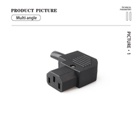 LANZMFG LZ-14-T2R 10A 250V Enchufe Industrial de 1 Salida con Entrada Lateral Hembra de Latón/Cobre/Nylon, Terminal de Tornillo Reutilizable