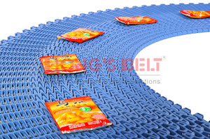 HONGSBELT üretici fiyat gıda paketleme makinesi ve fırın sanayi dondurulmuş Spiral kavisli konveyör modüler plastik kemer - Product Image 5