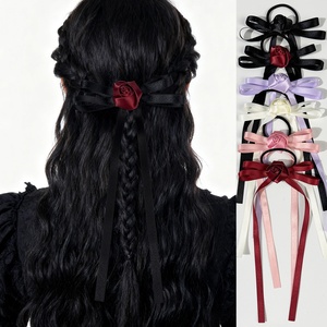 Lazo de Goma para el <span class=keywords><strong>Pelo</strong></span> de Niña con Diseño de Flor de Rosa y Moño, Accesorio Dulce y Versátil para Cola de Caballo Alta, para Niñas - Product Image 2