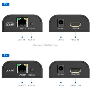 Extensor HDMI V2.0 Extensor <span class=keywords><strong>Video</strong></span> Sender + Receptor a través de Cat5e/Cat6 1080P Hasta 120m Transmisor de red Ethernet TX + RX - Product Image 5