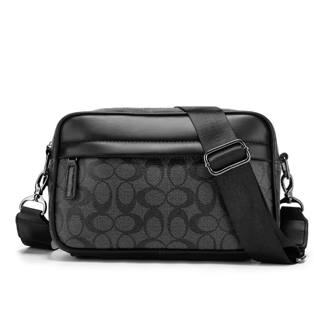 Trendy Waterproof PU Leather Messenger Sling Bag Casual Business Crossbody Shoulder Bag