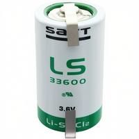 Batterie liquide Saft LS33600 3.6V 16.5Ah avec cathode Li-S-Cl2, modèle GIDI-0086SA, fabriquée en Italie pour lampe torche