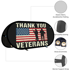 <span class=keywords><strong>Happy</strong></span> <span class=keywords><strong>Veterans</strong></span> Day Oval Pop up Banner Tela de punto de urdimbre para publicidad al aire libre Promoción Tienda al aire libre - Product Image 3