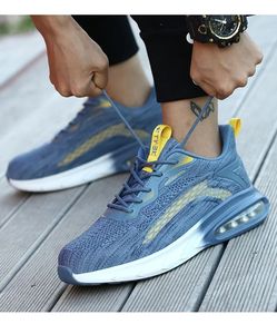 Chaussures <span class=keywords><strong>de</strong></span> sport unisexes d'hiver <span class=keywords><strong>de</strong></span> haute qualité avec embout en acier, respirantes, en maille, plateforme rouge, pour le basketball, décontractées, blanches, pour la marche - Product Image 3