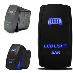 12V étanche Marine bateau voiture interrupteur Laser gravé 5 broches <span class=keywords><strong>bleu</strong></span> lumière LED interrupteur à bascule marche-arrêt caractéristique écran commutateurs automatiques - Product Image 1